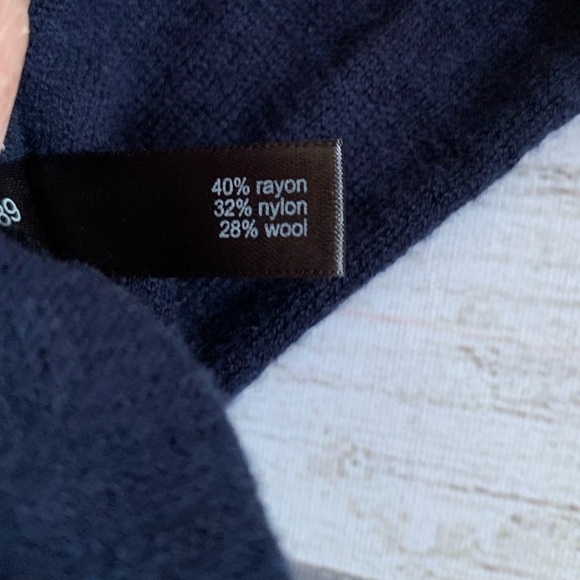 The Limited Navy Blue Long Sleeve Wrap Sweater in Size M - Picture 6 of 8